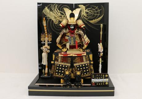 一龍作 10号大鎧二曲屏風平台飾り-1