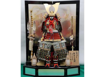 雄山作 三分之一「竹虎雀」大鎧平台飾り-1