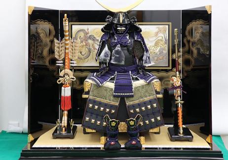 忠保作 三分之一 伊達政宗公大鎧平台飾り-1