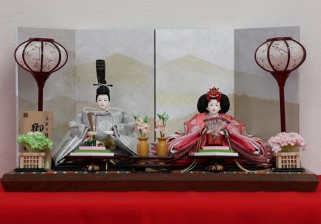 小出松寿作 京十二番正絹衣装着親王平台飾り-1