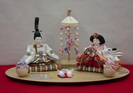 小出松寿作 三寸おぼこ親王平台飾り-1