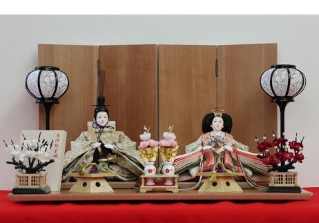 人形工房道翠謹製 西陣金襴小三五親王平台飾り-1