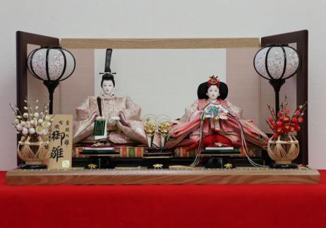 小出松寿作 京十番 正絹金襴衣装着親王平台飾り-1