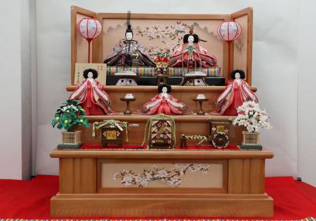 人形工房道翠謹製京九番親王官女揃三段飾り-1