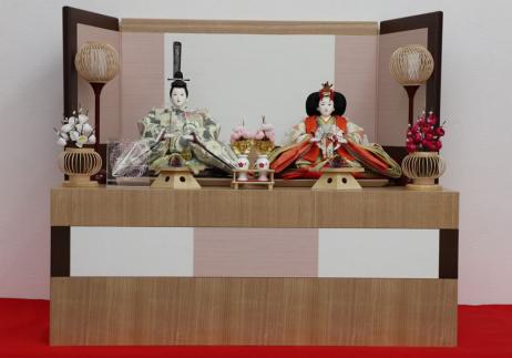 小出松寿作 京十番オーガンジー 親王収納箱飾り-1