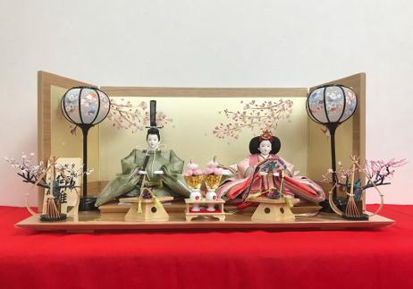 小出松寿作 京十番 西陣金襴衣装着 親王平台飾り-1