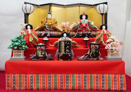 小出松寿作 京十番親王官女揃い三段飾り-1
