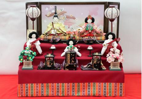 小出松寿作 京十番 おぼこ 親王官女揃三段飾り-1