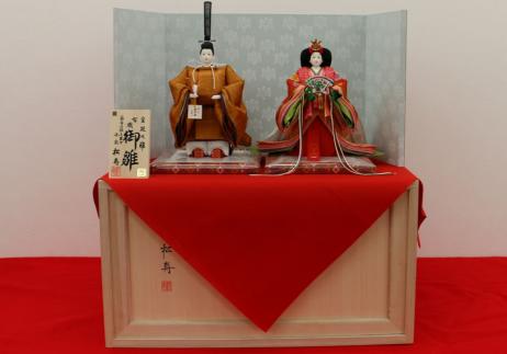 小出松寿作 京十一番 立姿親王収納箱飾り-1