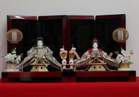 小出松寿作 京十一番 正絹衣装着親王平台飾り-1